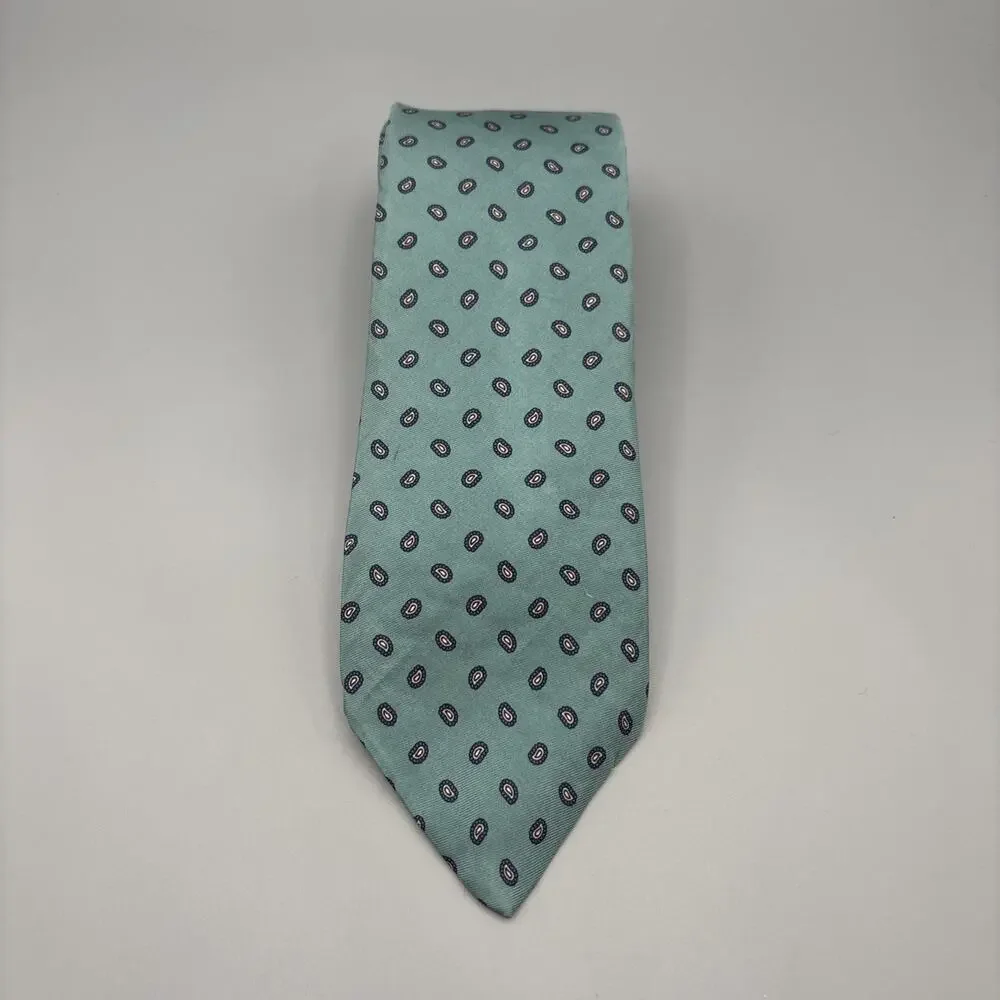 Ferrell Reed For Nordstrom Mens Neck Tie Green Silk Vintage